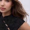 Camiseta estilo qipao con estampado flocado Camiseta estilo qipao con estampado flocado