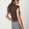 Camiseta estilo qipao con estampado flocado Camiseta estilo qipao con estampado flocado