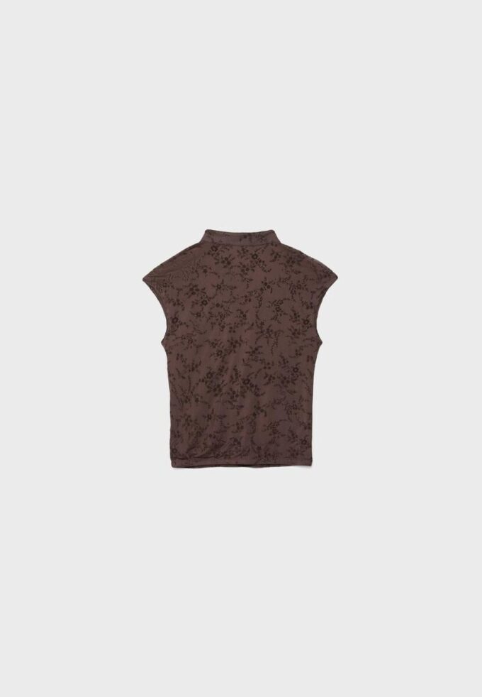 Camiseta estilo qipao con estampado flocado Camiseta estilo qipao con estampado flocado