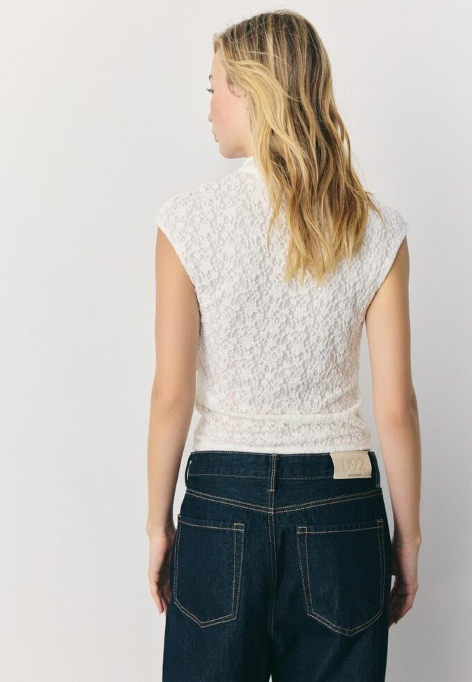 Camiseta estilo qipao de encaje Camiseta estilo qipao de encaje