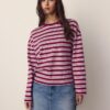 Camiseta oversize de manga larga a rayas Camiseta oversize de manga larga a rayas