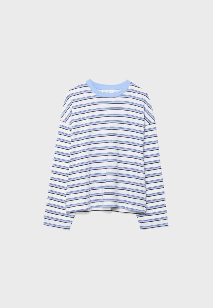 Camiseta oversize de manga larga a rayas Camiseta oversize de manga larga a rayas