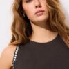 Camiseta sin mangas con bordado de tachuelas Camiseta sin mangas con bordado de tachuelas
