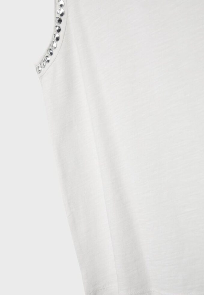 Camiseta sin mangas con bordado de tachuelas Camiseta sin mangas con bordado de tachuelas