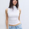 Camiseta sin mangas con cuello de embudo Camiseta sin mangas con cuello de embudo