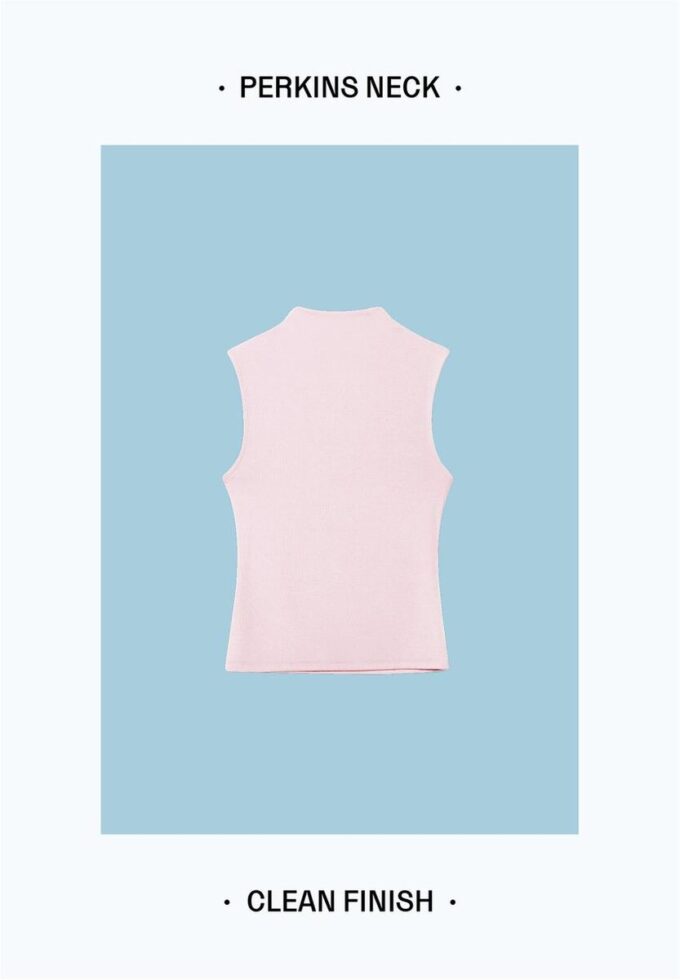 Camiseta sin mangas con cuello de embudo