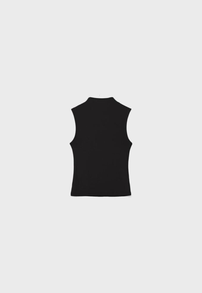 Camiseta sin mangas con cuello de embudo Camiseta sin mangas con cuello de embudo