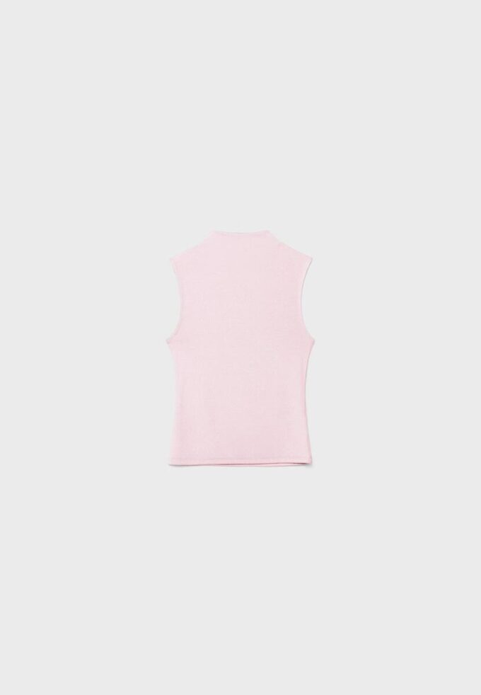 Camiseta sin mangas con cuello de embudo