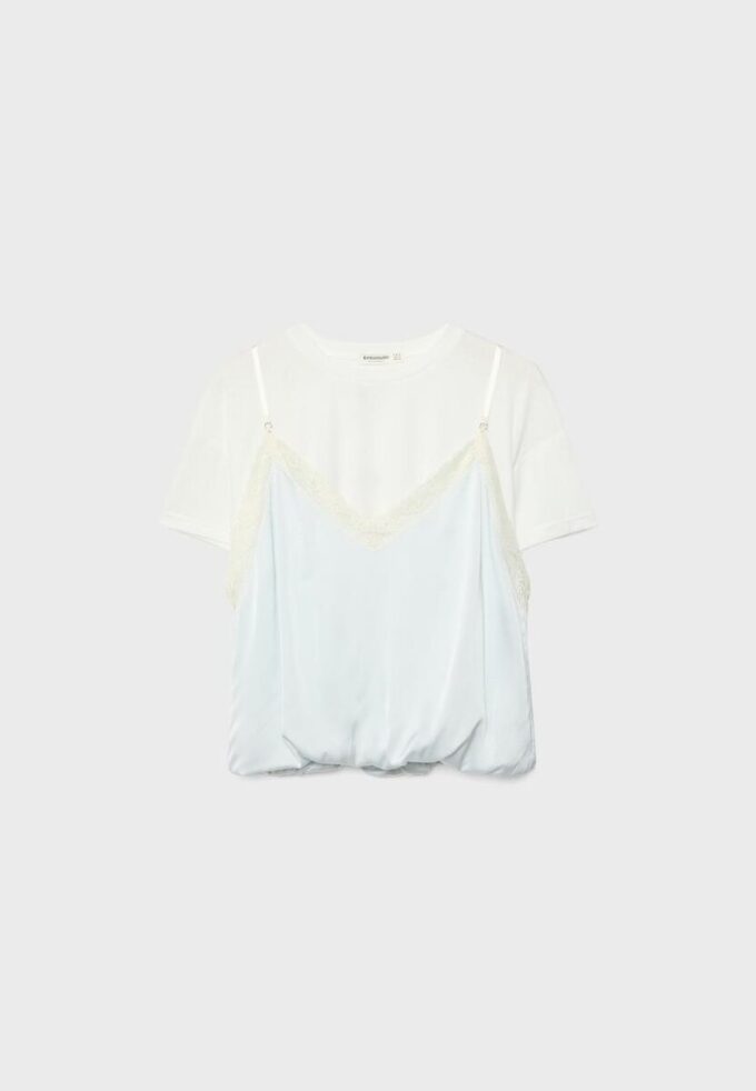 Camiseta tipo camisola de doble capa Camiseta tipo camisola de doble capa