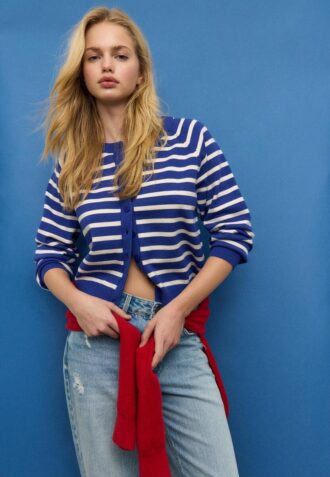 Cardigan de punto con botones y mangas raglán
