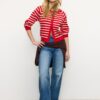 Cardigan de punto con botones y mangas raglán Cardigan de punto con botones y mangas raglán
