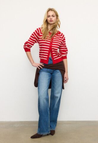 Cardigan de punto con botones y mangas raglán