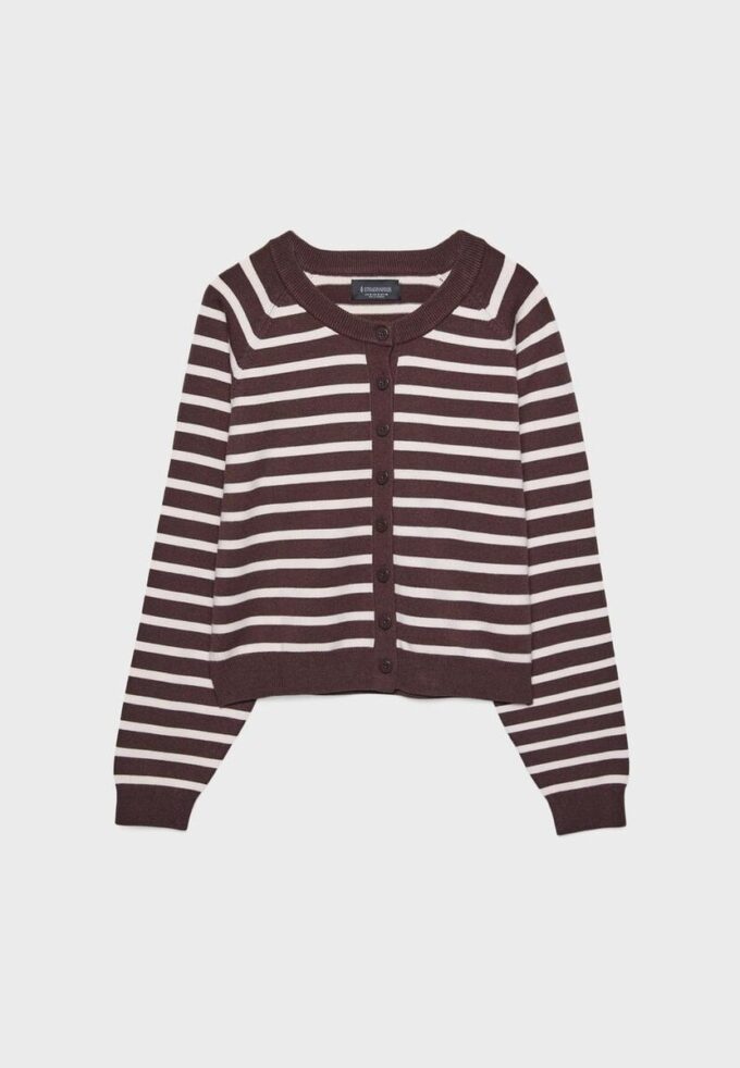 Cardigan de punto con botones y mangas raglán Cardigan de punto con botones y mangas raglán