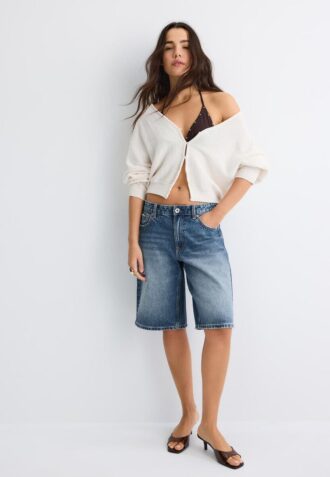 Cardigan de punto con mangas de murciélago