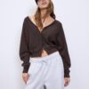 Cardigan de punto con mangas de murciélago Cardigan de punto con mangas de murciélago
