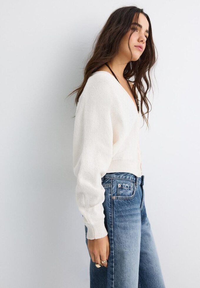 Cardigan de punto con mangas de murciélago Cardigan de punto con mangas de murciélago