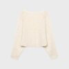 Cardigan de punto con mangas murciélago y lazo