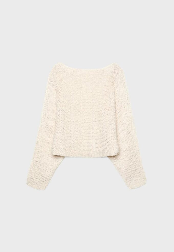 Cardigan de punto con mangas murciélago y lazo