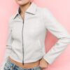 Chaqueta ajustada con efecto piel Chaqueta ajustada con efecto piel