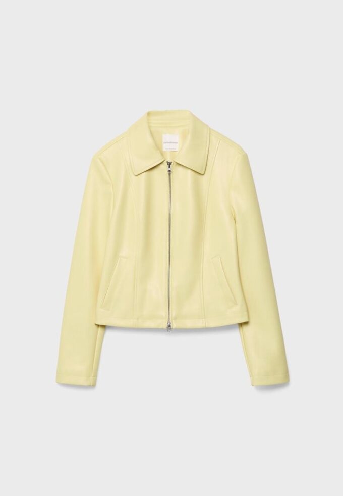 Chaqueta ajustada con efecto piel Chaqueta ajustada con efecto piel