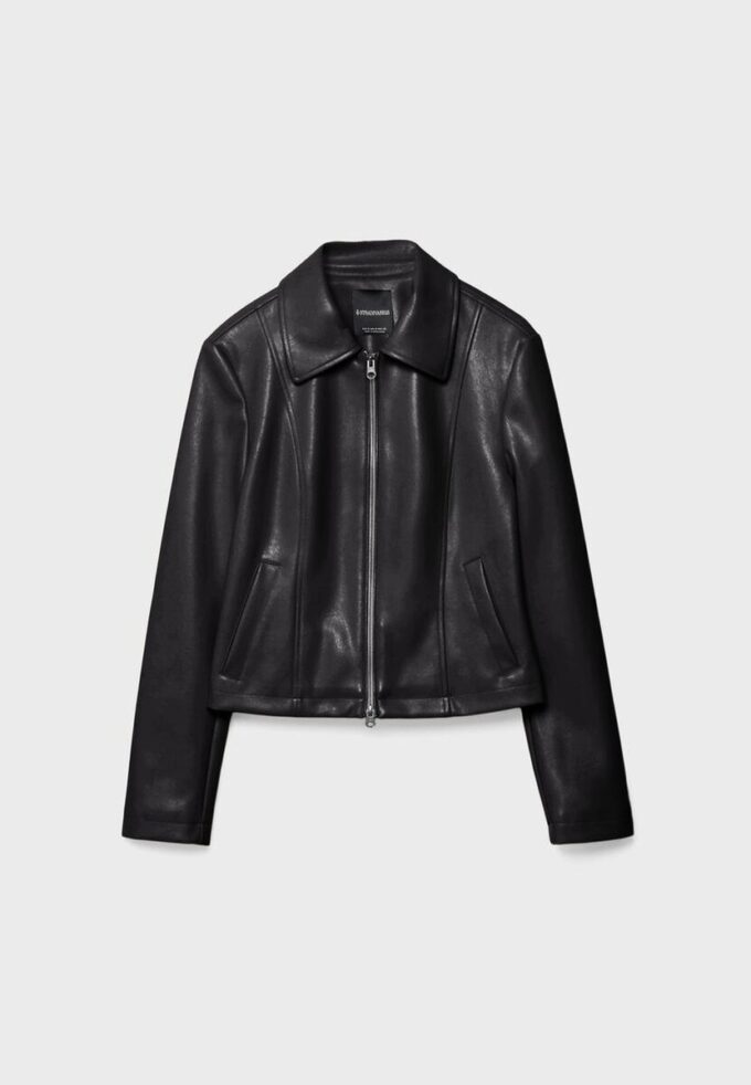Chaqueta ajustada con efecto piel Chaqueta ajustada con efecto piel