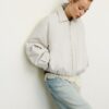 Chaqueta bomber acolchada con efecto piel Chaqueta bomber acolchada con efecto piel