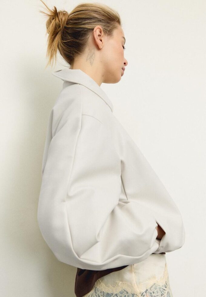 Chaqueta bomber acolchada con efecto piel Chaqueta bomber acolchada con efecto piel
