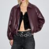 Chaqueta bomber acolchada con efecto piel Chaqueta bomber acolchada con efecto piel