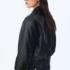 Chaqueta bomber acolchada con efecto piel Chaqueta bomber acolchada con efecto piel
