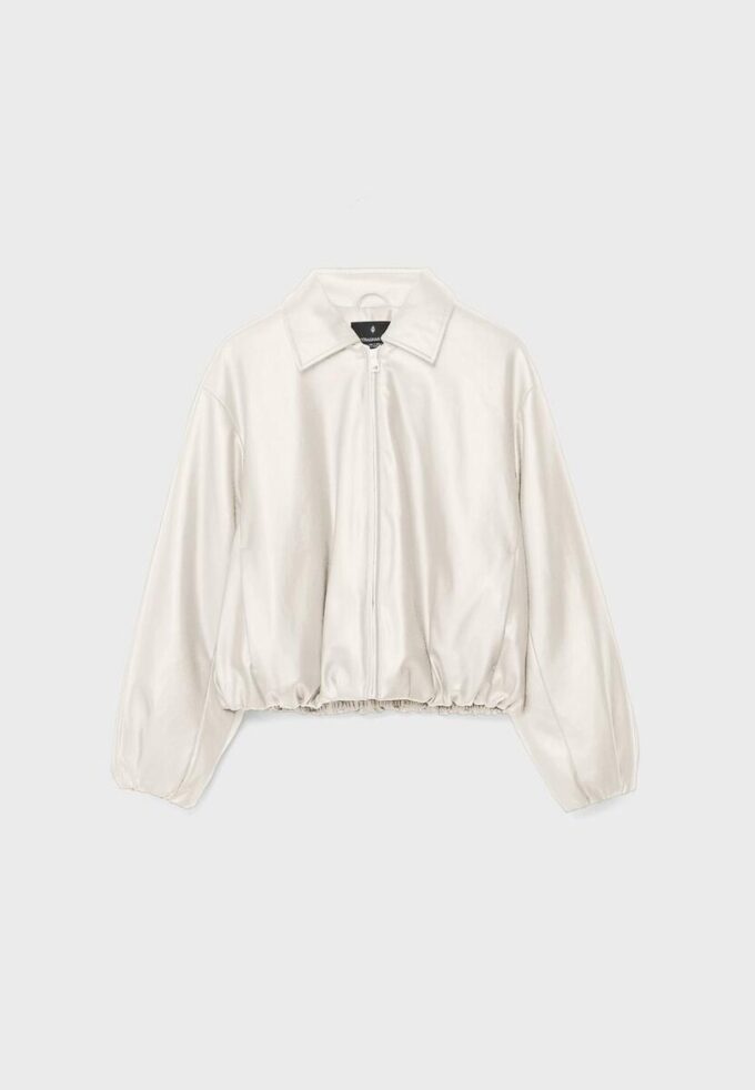 Chaqueta bomber acolchada con efecto piel Chaqueta bomber acolchada con efecto piel