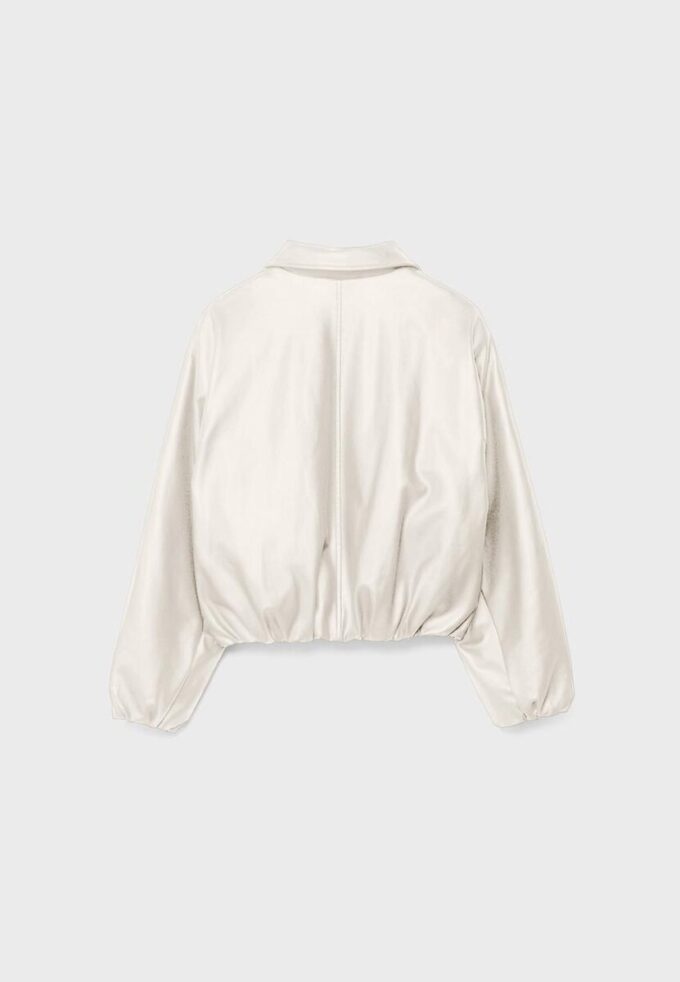 Chaqueta bomber acolchada con efecto piel Chaqueta bomber acolchada con efecto piel
