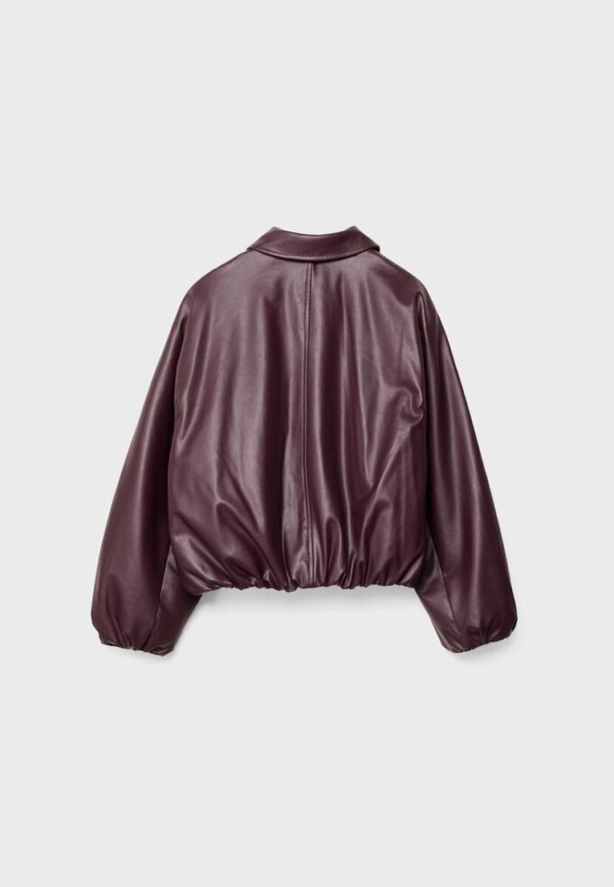 Chaqueta bomber acolchada con efecto piel Chaqueta bomber acolchada con efecto piel