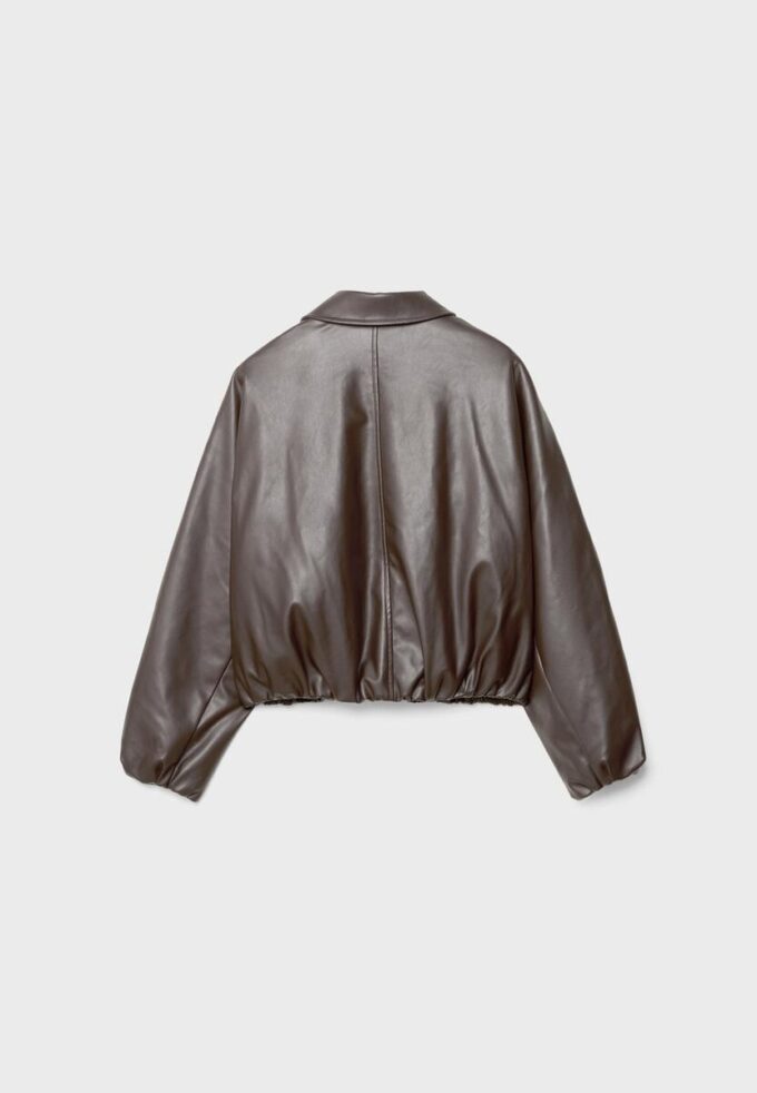 Chaqueta bomber acolchada con efecto piel Chaqueta bomber acolchada con efecto piel