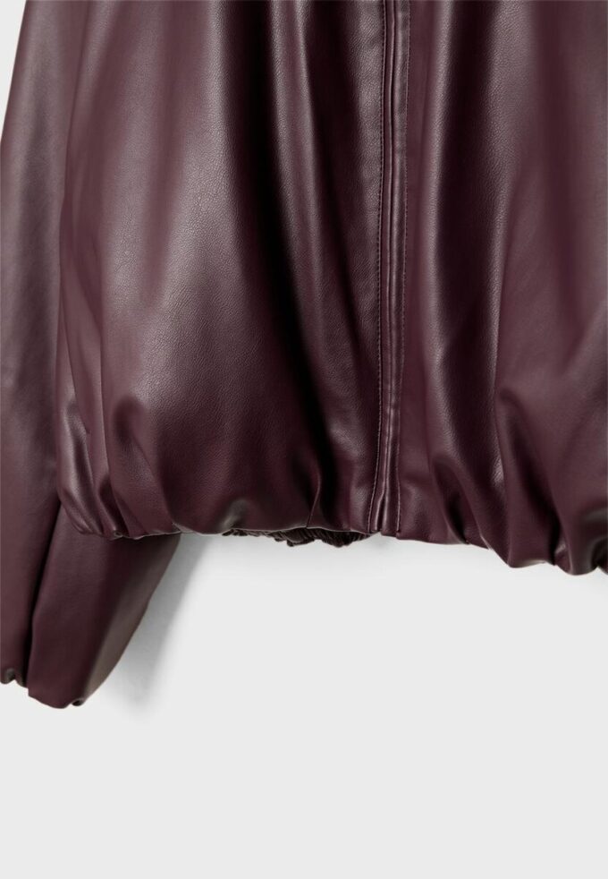 Chaqueta bomber acolchada con efecto piel Chaqueta bomber acolchada con efecto piel
