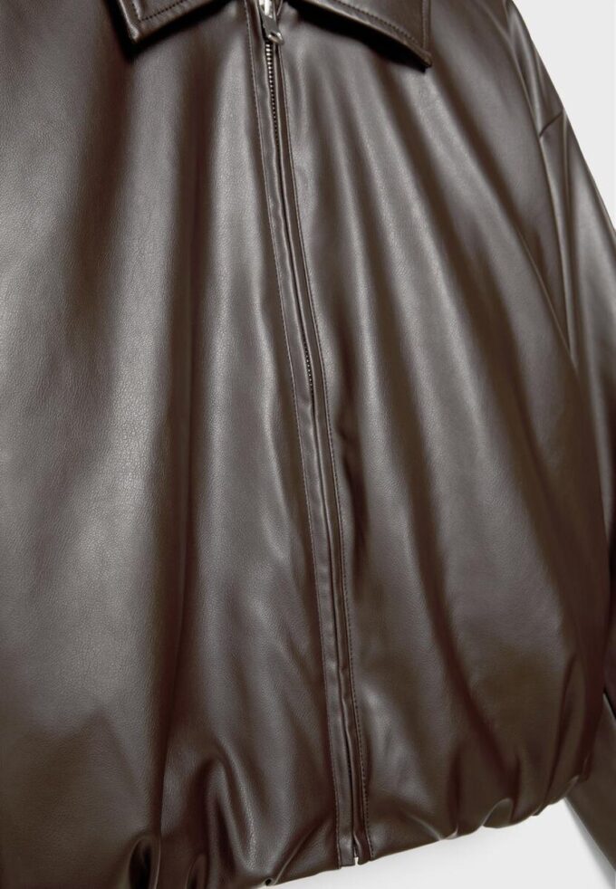 Chaqueta bomber acolchada con efecto piel Chaqueta bomber acolchada con efecto piel