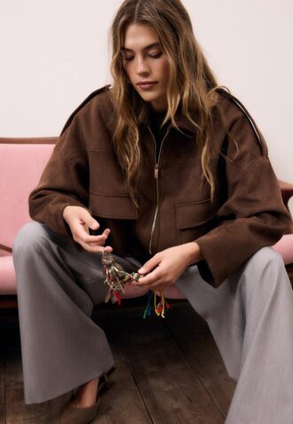 Chaqueta bomber de ante sintético Chaqueta bomber de ante sintético