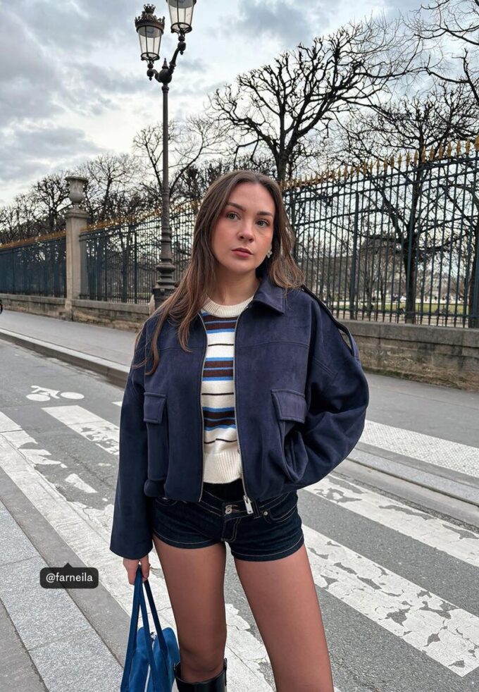 Chaqueta bomber de ante sintético Chaqueta bomber de ante sintético