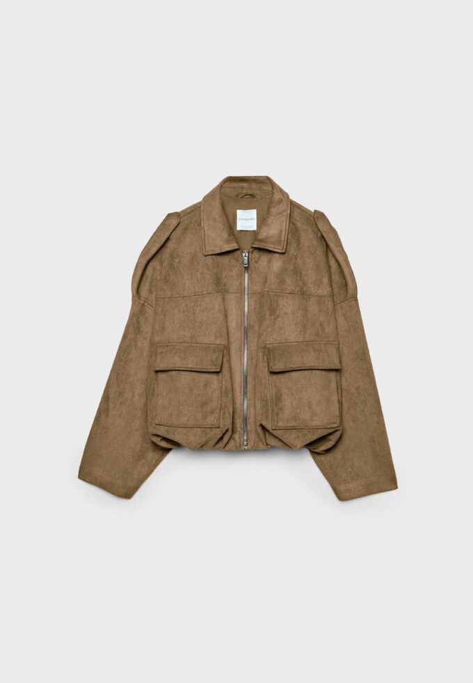 Chaqueta bomber de ante sintético Chaqueta bomber de ante sintético