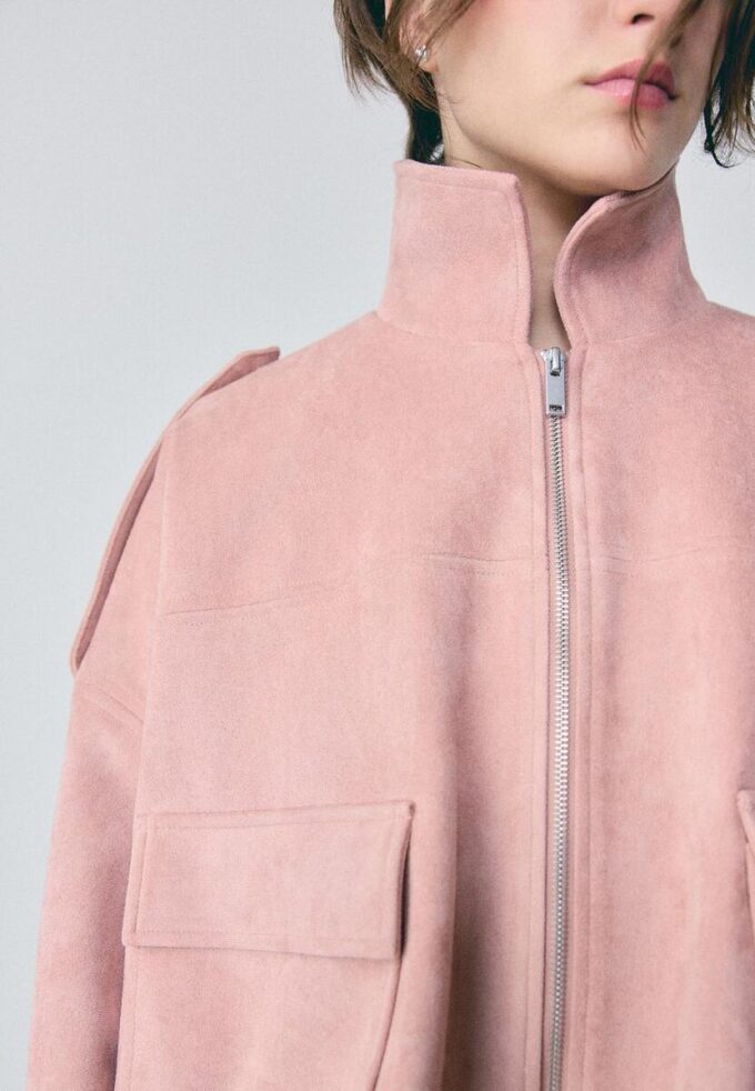 Chaqueta bomber de ante sintético Chaqueta bomber de ante sintético