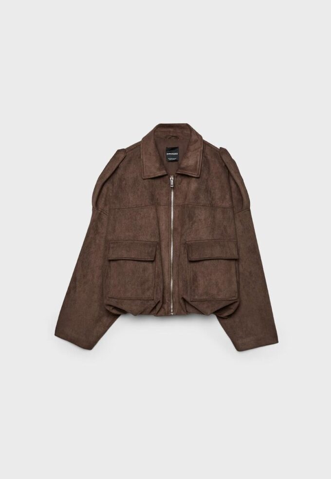 Chaqueta bomber de ante sintético Chaqueta bomber de ante sintético