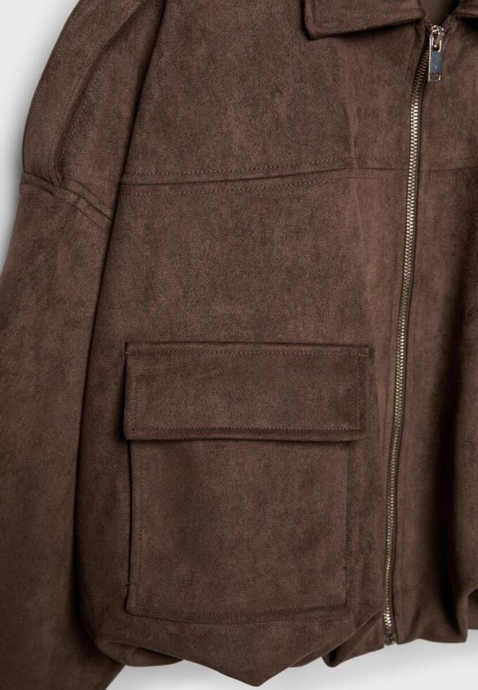 Chaqueta bomber de ante sintético Chaqueta bomber de ante sintético