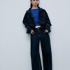 Chaqueta bomber de tacto suave con bolsillos Chaqueta bomber de tacto suave con bolsillos