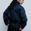 Chaqueta bomber de tacto suave con bolsillos Chaqueta bomber de tacto suave con bolsillos