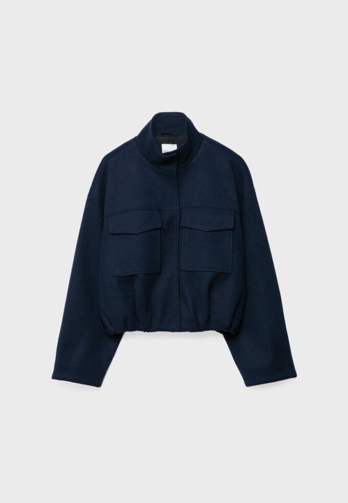 Chaqueta bomber de tacto suave con bolsillos Chaqueta bomber de tacto suave con bolsillos