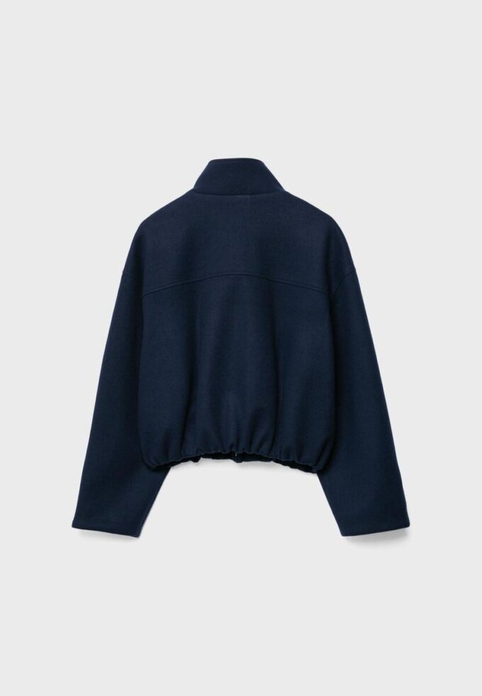 Chaqueta bomber de tacto suave con bolsillos Chaqueta bomber de tacto suave con bolsillos