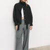 Chaqueta bomber oversize de tacto suave Chaqueta bomber oversize de tacto suave