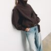 Chaqueta bomber oversize de tacto suave Chaqueta bomber oversize de tacto suave