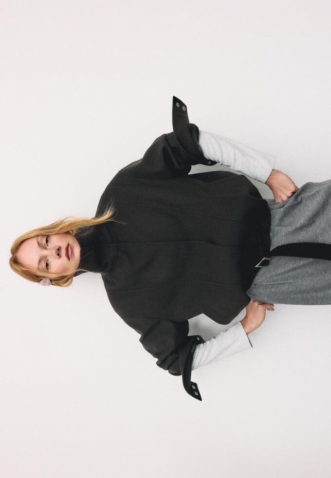 Chaqueta bomber oversize de tacto suave Chaqueta bomber oversize de tacto suave