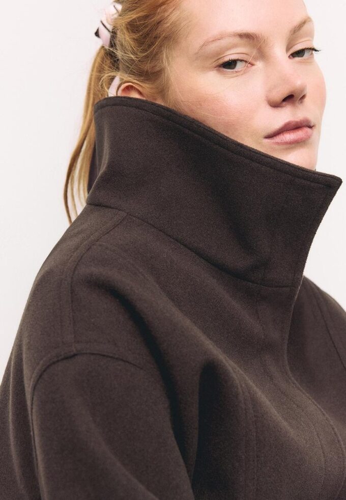 Chaqueta bomber oversize de tacto suave Chaqueta bomber oversize de tacto suave