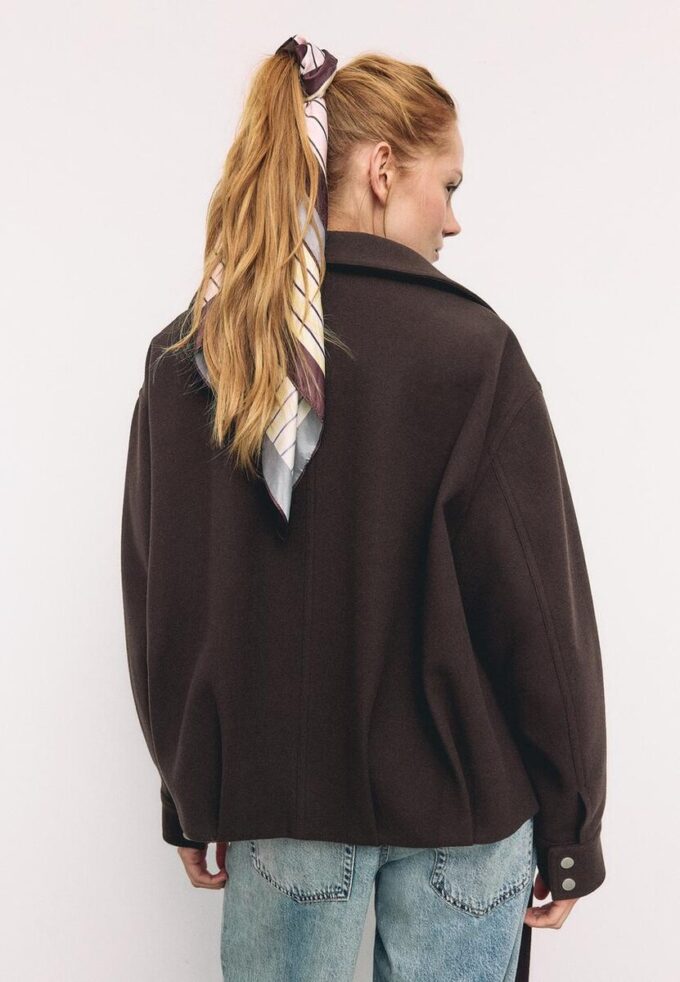 Chaqueta bomber oversize de tacto suave Chaqueta bomber oversize de tacto suave
